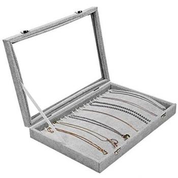 Schmuckorganizer mit 20 Haken und abschließbarem Glasdeckel