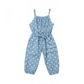Toddler Girls Backless Polka Dot Romper 2-5T