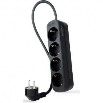 Nanocable Regleta de Enchufes con 4 Tomas Tipo F 1.4m Negro