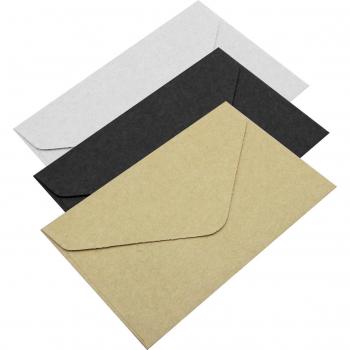 Classic Mini Window Envelopes for Wedding Invitations - White and Black Kraft (1PC)