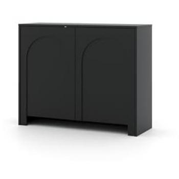 Vivaldi Arco 2D Commode Noire, Deux Tiroirs, Style Moderne