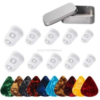 Kit de púas de celuloide con caja de almacenamiento para guitarra eléctrica/bajo/acústica