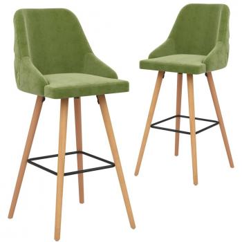 VidaXL Samt-Barhocker in Hellgrün – 2er Pack