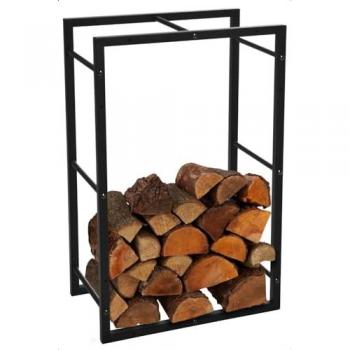 Large Black Metal Indoor Log Holder