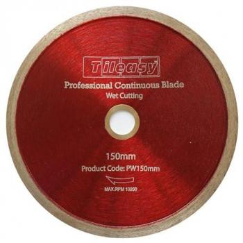 Tileasy Professional Wet Continuous Blade with 10mm Diamond Cutting Rim | Red | 150mm