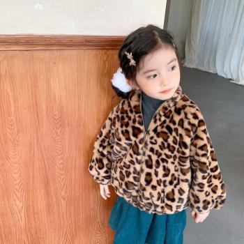 Korean Style Thickened Leopard Print Jacket for Girls