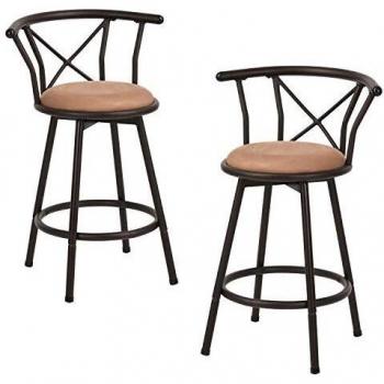 Tabourets de Bar Indus Rotatifs 360° avec Dossier