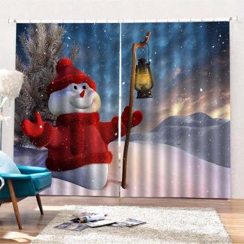 Décoration de fenêtre de Noël, rideaux père Noël, 2 pièces