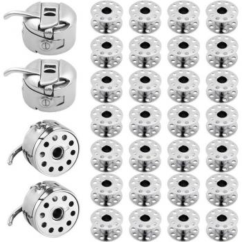 Bobbin Holder Kit with 4 Cases and 28 Metal Bobbins