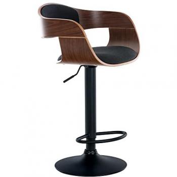 Tabouret Kingston B CLP siége bois tissu réglable hauteur noir