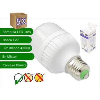 Pack 5 Ampoules LED 10W E27 Vis 4200K Blanc Neutre – Jandei