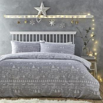 Charlotte Thomas Jolly Christmas Duvet Cover Set - Silver