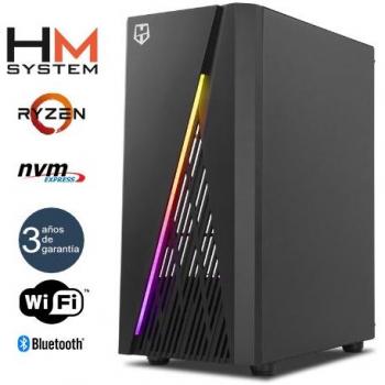 Torre RGB Ryzen Frost C1 AMD5 4500 16GB DualChannel 500GB NVMe GTX1650 4GB 500W WiFi BT