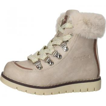 Botines beig CONGUITOS niña pelo cordones