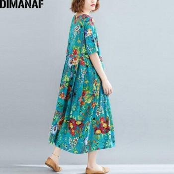 Robe Longue à Imprimé Florale pour Femmes en 5XL/6XL – DÉTAIL COTON