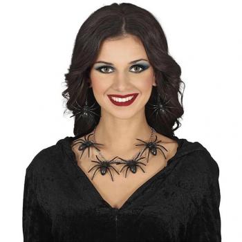 Arachno Glamour: Set Negro de Collares y Pendientes