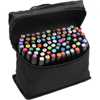Bolígrafos Twin Nib Art 80 Unidades Tinta Gráfica y Bolsa Negra