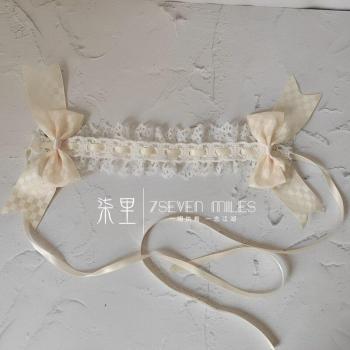 Bandeau Lolita en dentelle blanche fait main