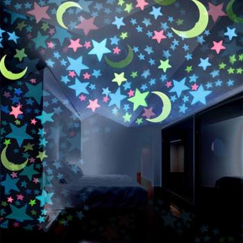 Glow-in-the-Dark Star and Moon Wall Stickers
