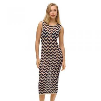 Abito a Maglia Zig Zag L per Donna – Superdry Navy Gold