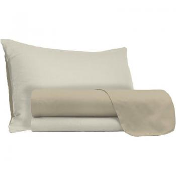 Lenzuola e Federa Doubleface (Sopra/Sotto) – Colore Tortora/Panna Singolo