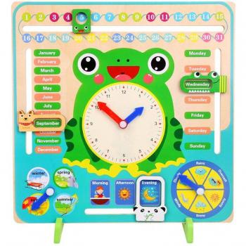 Wooden Educational Weather Calendar Clock for Preschool