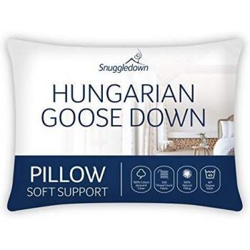 Snuggledown Hungarian Goose Down Soft Support Front Sleeper Pillow 1 Pack