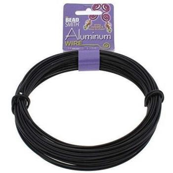 BeadSmith WCR-4103 11.8m Black Aluminum Jewelry Wire, 12 gauge