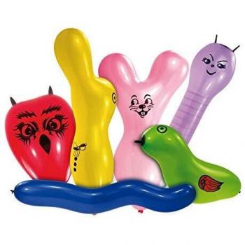 Latexballons Tierfiguren, 6 Stück, bunt sortiert