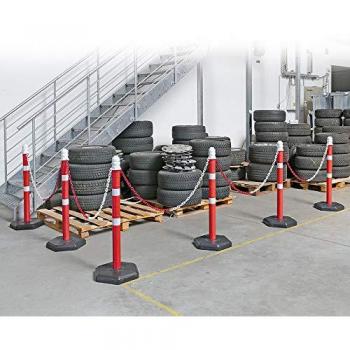 Kettenständer Komplett-Set mit 10 Ständern und 18 m Kette, Rohr Ø 70 mm, Höhe 1000 mm