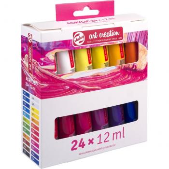 Ensemble de peinture acrylique 24 tubes 12 ml – Palette artistique