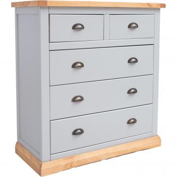 Bomporto 5 Drawer Chest of Drawers - Brass Cup Handle