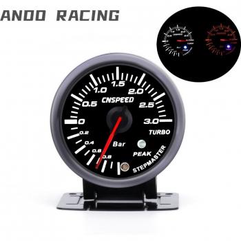 Turbo Boost Messgerät 60mm 2,5 3 Bar 12V mit Weiß/Amber LED Anzeige und Gipfel Warnung