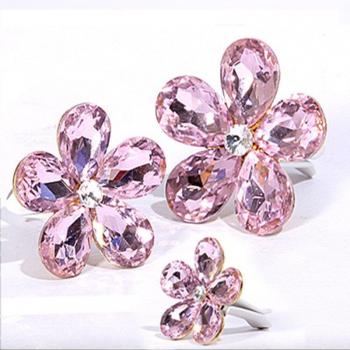 Rhinestone Flower Car Air Vent Perfume Clip - 3pcs