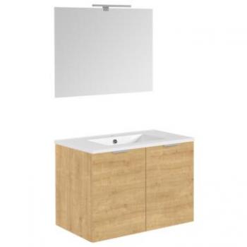 Ensemble de salle de bain à deux portes Euro Pack chêne Arlington 80 cm ALLOBERT