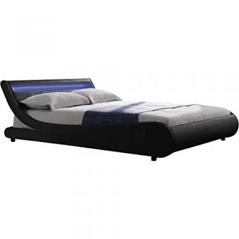 Lit LED Natacha 160 x 200 cm Noir