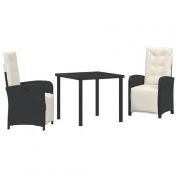 Table de Jardin en Verre Trempé et Rattan Poly Beige