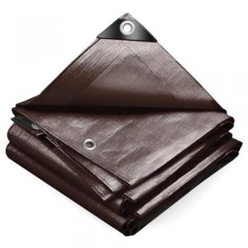 VOUNOT Bâche de Protection en Polyéthylène 240g/m² marron 3x4m