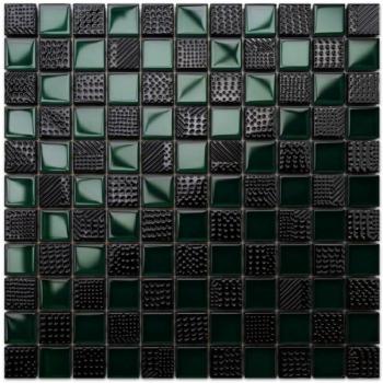 Vetro Mosaico Rete per Bagno e Cucina Green Dama 30cm