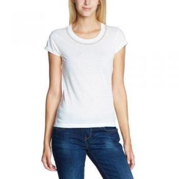 Vero Moda - Camiseta con cuello redondo de manca corta para mujer, talla 44, color blanco