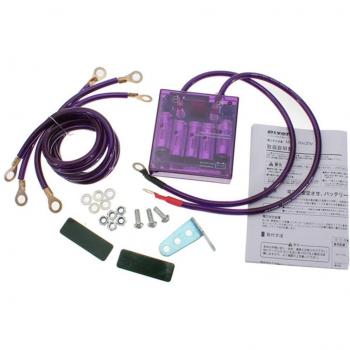 Mega RAIZIN Universal Car Fuel Saver Voltage Stabilizer with 5 Wires and LED Display - Purple