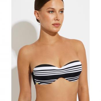 Top de bikini bandeau Selmark aro y copa negro