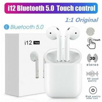 Auriculares Bluetooth I12 TWS con Estuche de Carga y Sonido HIFI