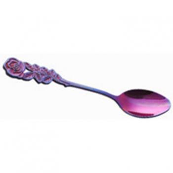 Stainless Steel Gilded Western Tableware Spoon – Rose Handle, Teaspoon