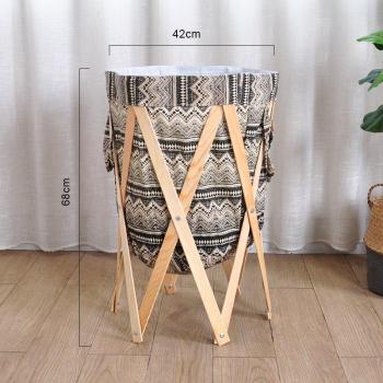Panier de rangement pliable en tissu coton pour vêtements sales ZH350