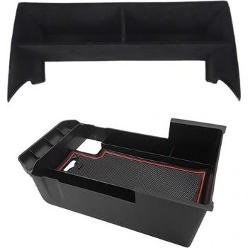 2 in 1 Car Storage System: Armrest Box & Console Flocking Storage