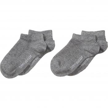 TOMMY HILFIGER calcetines de zapatillas de niños, paquete de 2 - Teen, TH, algodón, lisos, 23-42