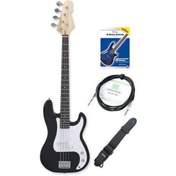 Rocktile E-Bass Preci-Style Puncher Set Schwarz mit Zubehör Gurt Kabel Schule
