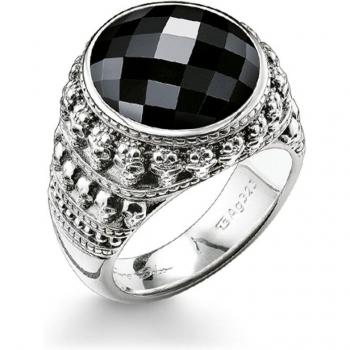 Anillo de Calavera con Ónix Thomas Sabo