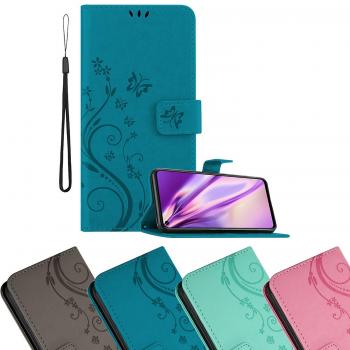 Coque élégante lila foncé avec motif floral et porte-cartes pour Honor 20/20S/Nova 5T